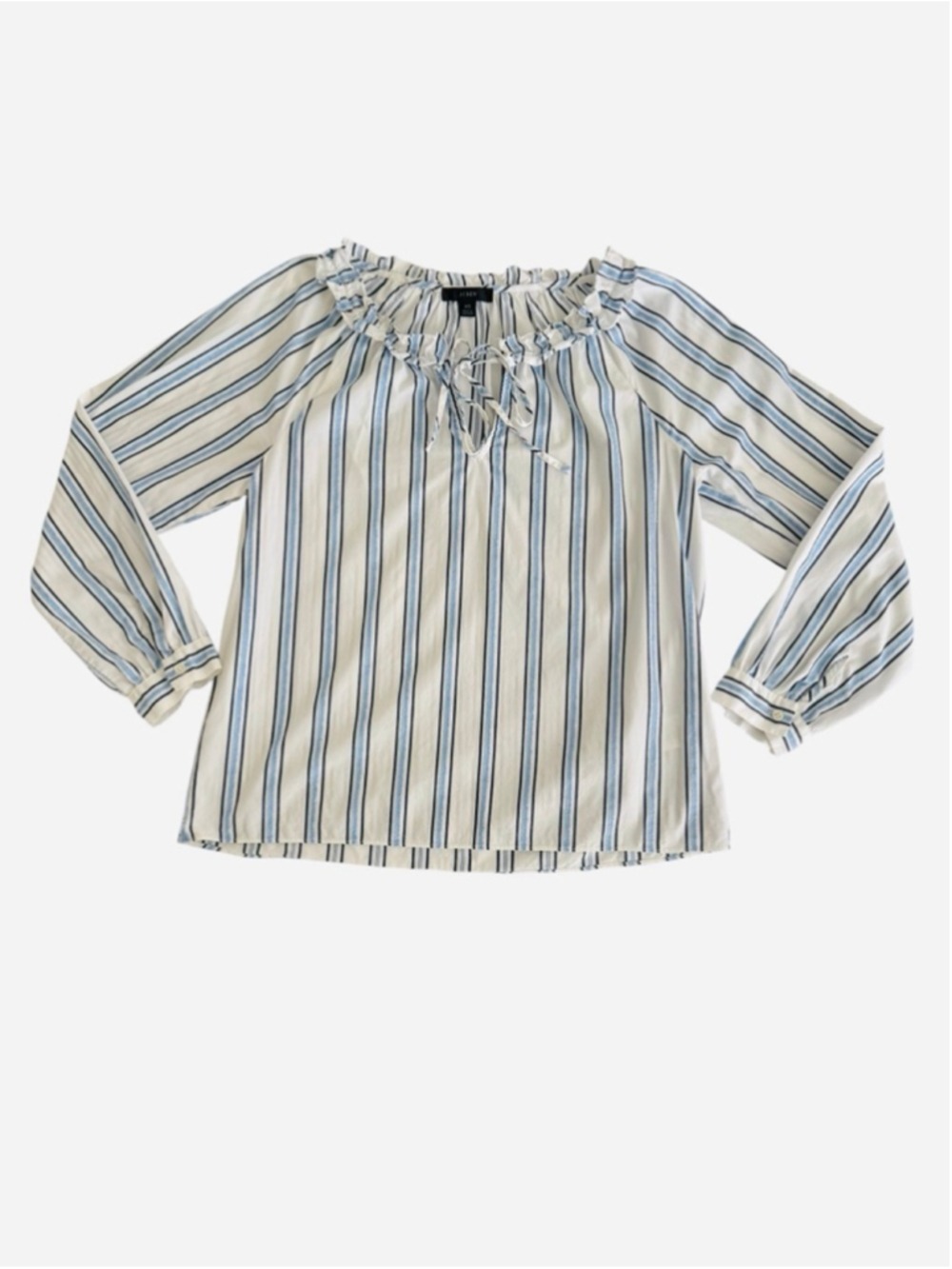 J.CREW Tie Neck Ruffle Top Size XS - Picture 2 of 10